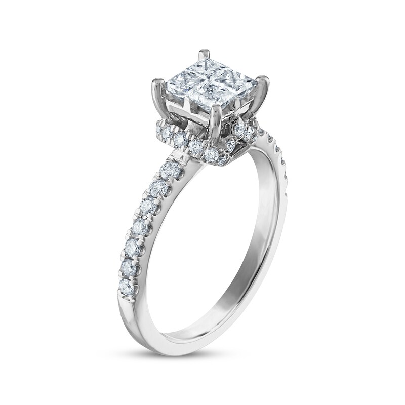 Main Image 2 of Now + Forever Princess & Round-Cut Diamond Engagement Ring 1 ct tw 14K White Gold