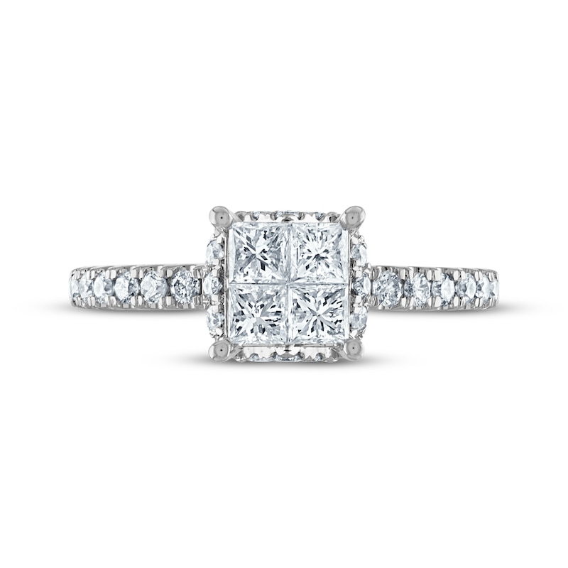 Main Image 3 of Now + Forever Princess & Round-Cut Diamond Engagement Ring 1 ct tw 14K White Gold
