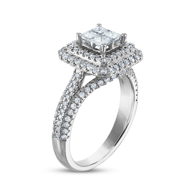 Main Image 2 of Now + Forever Princess & Round-Cut Diamond Engagement Ring 1 ct tw 14K White Gold