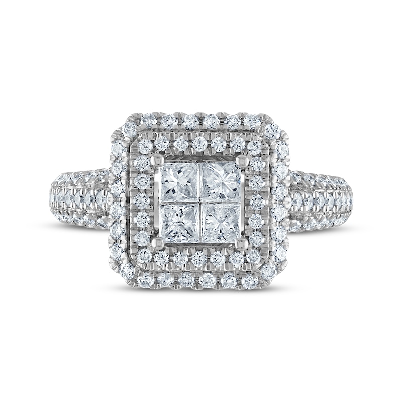 Main Image 3 of Now + Forever Princess & Round-Cut Diamond Engagement Ring 1 ct tw 14K White Gold