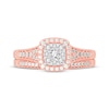 Thumbnail Image 3 of Now + Forever Round-Cut Multi-Diamond Center Cushion-Frame Bridal Set 1/2 ct tw 10K Rose Gold