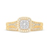 Thumbnail Image 3 of Now + Forever Round-Cut Multi-Diamond Center Cushion-Frame Bridal Set 1/2 ct tw 10K Yellow Gold