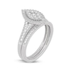 Thumbnail Image 2 of Now + Forever Round-Cut Multi-Diamond Center Marquise-Frame Bridal Set 1/2 ct tw 10K White Gold