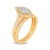 Thumbnail Image 2 of Now + Forever Round-Cut Multi-Diamond Center Marquise-Frame Bridal Set 1/2 ct tw 10K Yellow Gold