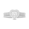 Thumbnail Image 3 of Now + Forever Round-Cut Multi-Diamond Center Heart-Frame Bridal Set 1/2 ct tw 10K White Gold