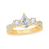 Thumbnail Image 1 of Memories Moments Magic Pear-Shaped & Round-Cut Three-Stone Diamond Engagement Ring 2 ct tw 14K Yellow Gold