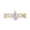 Thumbnail Image 3 of Memories Moments Magic Pear-Shaped & Round-Cut Three-Stone Diamond Engagement Ring 2 ct tw 14K Yellow Gold