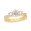 Thumbnail Image 1 of Memories Moments Magic Oval & Round-Cut Diamond Three-Stone Engagement Ring 2 ct tw 14K Yellow Gold