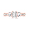 Thumbnail Image 3 of Memories Moments Magic Emerald & Round-Cut Three-Stone Diamond Engagement Ring 2 ct tw 14K Rose Gold