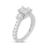 Thumbnail Image 2 of Memories Moments Magic Emerald & Round-Cut Three-Stone Diamond Engagement Ring 2 ct tw 14K White Gold