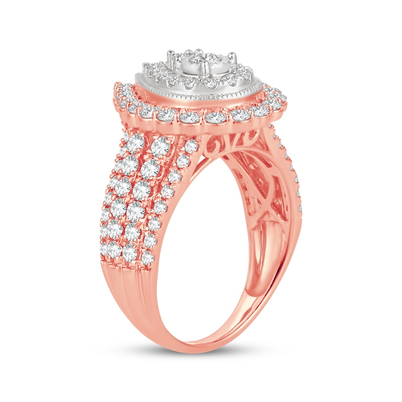 Main Image 2 of Now + Forever Round-Cut Multi-Diamond Center Pear-Shaped Engagement Ring 1-1/2 ct tw 10K Rose Gold