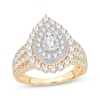 Thumbnail Image 1 of Now + Forever Round-Cut Multi-Diamond Center Pear-Shaped Engagement Ring 1-1/2 ct tw 10K Yellow Gold