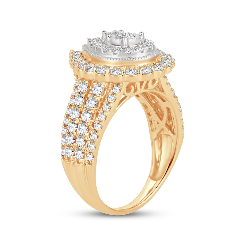 Main Image 2 of Now + Forever Round-Cut Multi-Diamond Center Pear-Shaped Engagement Ring 1-1/2 ct tw 10K Yellow Gold