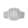 Thumbnail Image 3 of Now + Forever Round-Cut Multi-Diamond Center Cushion-Shaped Bridal Set 1-1/2 ct tw 10K White Gold