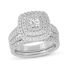 Thumbnail Image 1 of Now + Forever Round-Cut Diamond Cushion-Shaped Bridal Set 1-1/2 ct tw 10K White Gold