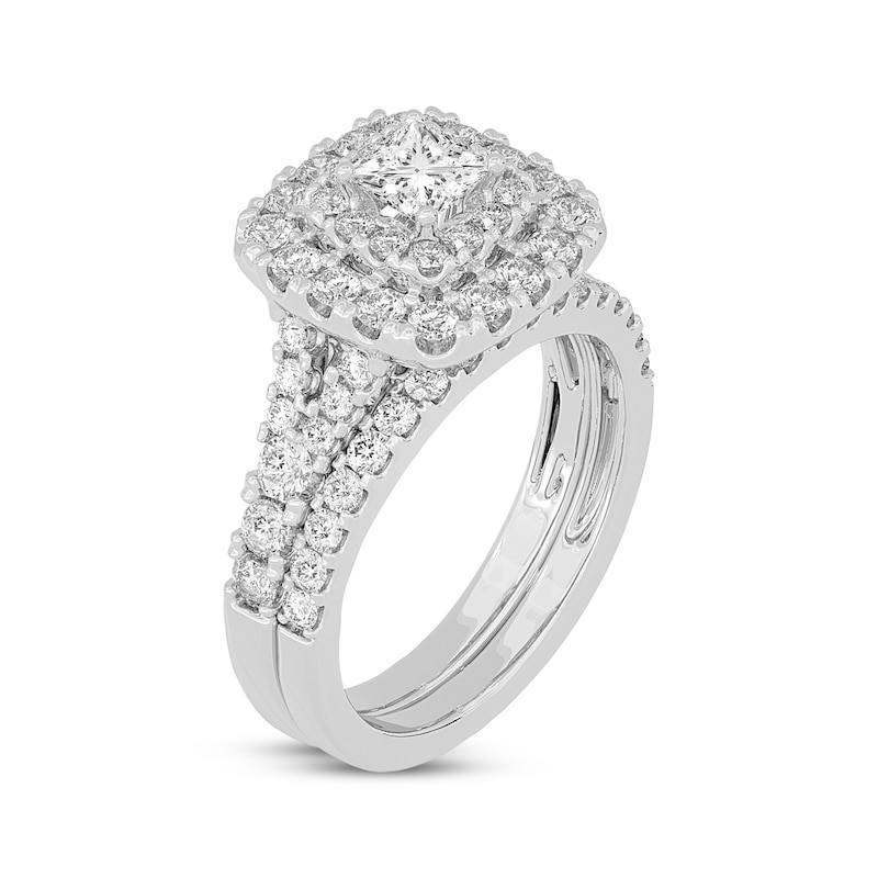 Main Image 2 of Now + Forever Princess & Round-Cut Diamond Bridal Set 1-1/4 ct tw 10K White Gold