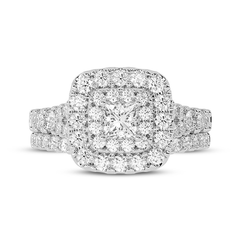 Princess & Round-Cut Diamond Bridal Set 1-1/4 ct tw 10K White Gold