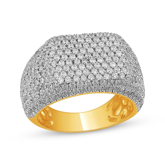 Men's Pavé-Set Diamond Ring 3-1/2 ct tw 10K Yellow Gold
