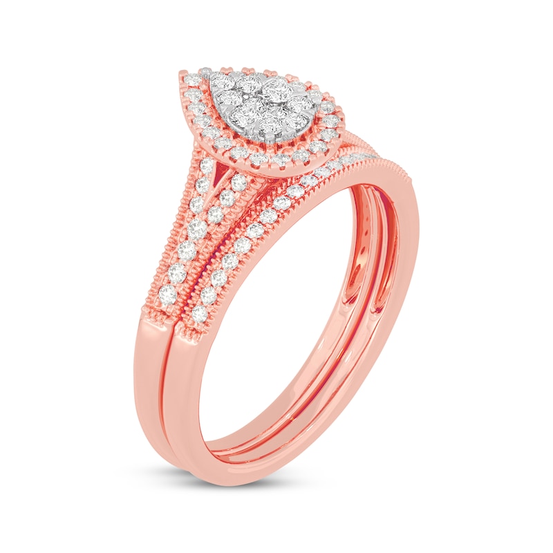 Main Image 2 of Now + Forever Round-Cut Diamond Pear-Shaped Bridal Set 3/8 ct tw 14K Rose Gold