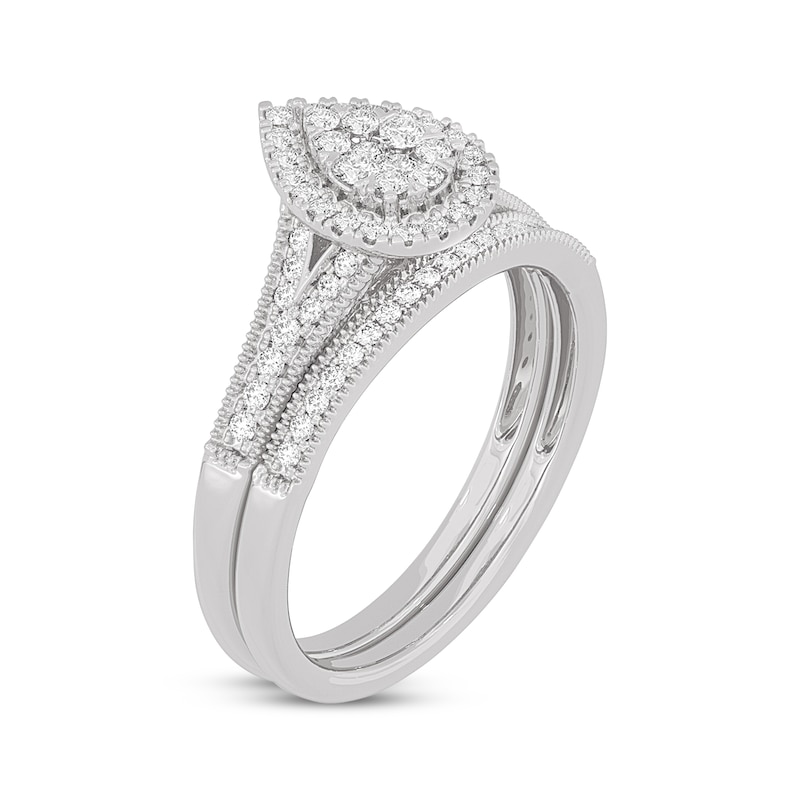 Main Image 2 of Now + Forever Round-Cut Diamond Pear-Shaped Bridal Set 3/8 ct tw 14K White Gold