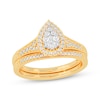Thumbnail Image 1 of Now + Forever Round-Cut Diamond Pear-Shaped Bridal Set 3/8 ct tw 14K Yellow Gold