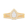 Thumbnail Image 3 of Now + Forever Round-Cut Diamond Pear-Shaped Bridal Set 3/8 ct tw 14K Yellow Gold
