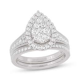 Now + Forever Round-Cut Diamond Pear-Shaped Bridal Set 1 ct tw 14K White Gold