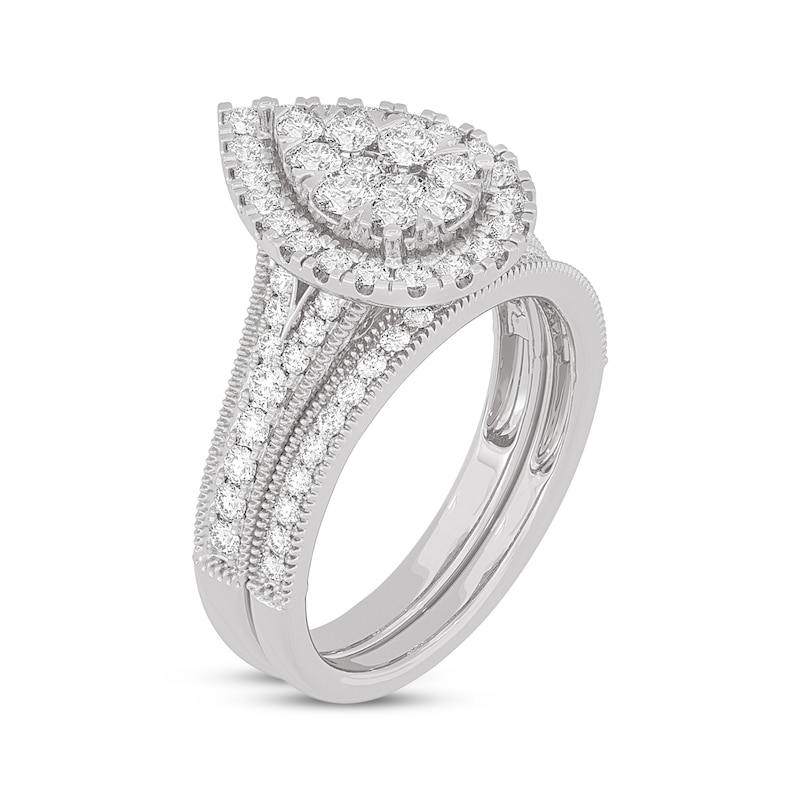 Main Image 2 of Now + Forever Round-Cut Diamond Pear-Shaped Bridal Set 1 ct tw 14K White Gold