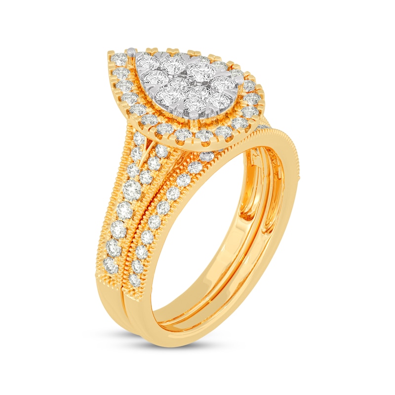 Main Image 2 of Now + Forever Round-Cut Diamond Pear-Shaped Bridal Set 1 ct tw 14K Yellow Gold