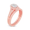 Thumbnail Image 2 of Now + Forever Round-Cut Diamond Oval-Shaped Bridal Set 3/8 ct tw 14K Rose Gold