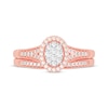 Thumbnail Image 3 of Now + Forever Round-Cut Diamond Oval-Shaped Bridal Set 3/8 ct tw 14K Rose Gold