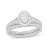 Thumbnail Image 1 of Now + Forever Round-Cut Diamond Oval-Shaped Bridal Set 3/8 ct tw 14K White Gold