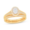 Thumbnail Image 1 of Now + Forever Round-Cut Diamond Oval-Shaped Bridal Set 3/8 ct tw 14K Yellow Gold