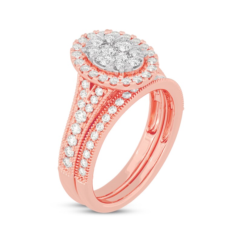 Main Image 2 of Now + Forever Round-Cut Diamond Oval-Shaped Bridal Set 1 ct tw 14K Rose Gold