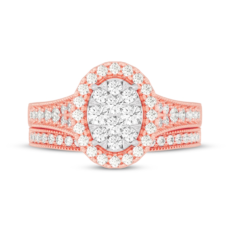 Main Image 3 of Now + Forever Round-Cut Diamond Oval-Shaped Bridal Set 1 ct tw 14K Rose Gold