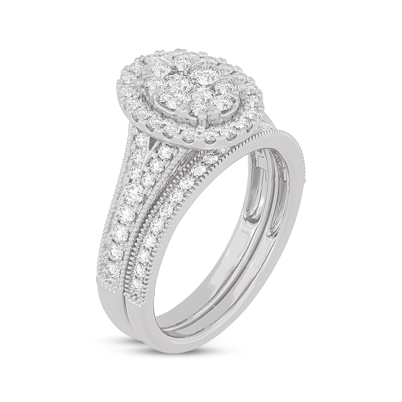 Main Image 2 of Now + Forever Round-Cut Diamond Oval-Shaped Bridal Set 1 ct tw 14K White Gold