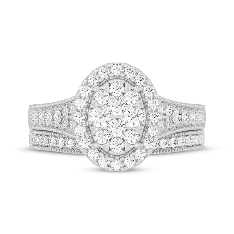Main Image 3 of Now + Forever Round-Cut Diamond Oval-Shaped Bridal Set 1 ct tw 14K White Gold