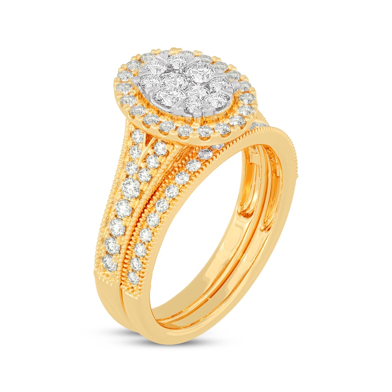 Main Image 2 of Now + Forever Round-Cut Diamond Oval-Shaped Bridal Set 1 ct tw 14K Yellow Gold