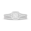 Thumbnail Image 3 of Now + Forever Round-Cut Diamond Cushion-Shaped Bridal Set 3/8 ct tw 14K White Gold