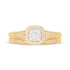 Thumbnail Image 3 of Now + Forever Round-Cut Diamond Cushion-Shaped Bridal Set 3/8 ct tw 14K Yellow Gold