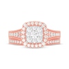 Thumbnail Image 3 of Now + Forever Round-Cut Diamond Cushion-Shaped Bridal Set 1 ct tw 14K Rose Gold