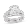 Thumbnail Image 1 of Now + Forever Round-Cut Diamond Cushion-Shaped Bridal Set 1 ct tw 14K White Gold