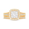 Thumbnail Image 3 of Now + Forever Round-Cut Diamond Cushion-Shaped Bridal Set 1 ct tw 14K Yellow Gold
