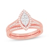 Thumbnail Image 1 of Now + Forever Round-Cut Diamond Marquise-Shaped Bridal Set 3/8 ct tw 14K Rose Gold
