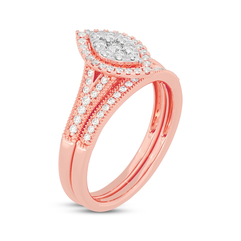 Main Image 2 of Now + Forever Round-Cut Diamond Marquise-Shaped Bridal Set 3/8 ct tw 14K Rose Gold