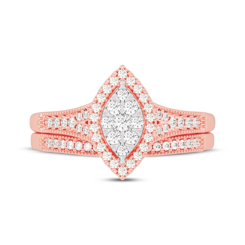 Main Image 3 of Now + Forever Round-Cut Diamond Marquise-Shaped Bridal Set 3/8 ct tw 14K Rose Gold