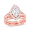 Multi-Diamond Center Marquise-Shaped Bridal Set 1 ct tw 14K Rose Gold