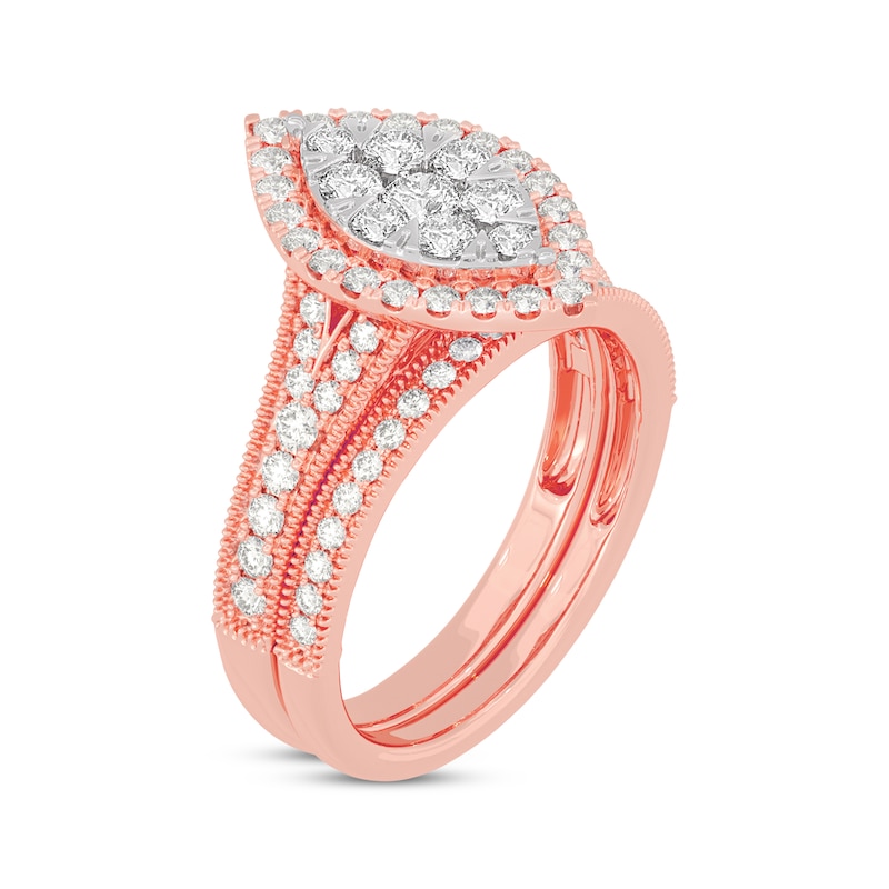 Main Image 2 of Now + Forever Multi-Diamond Center Marquise-Shaped Bridal Set 1 ct tw 14K Rose Gold