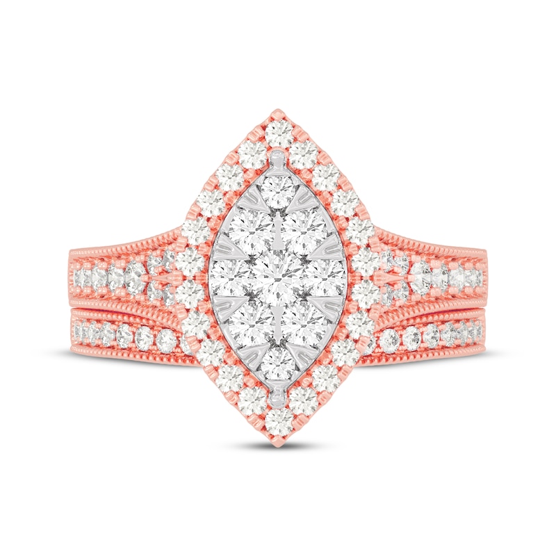 Main Image 3 of Now + Forever Multi-Diamond Center Marquise-Shaped Bridal Set 1 ct tw 14K Rose Gold