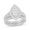 Thumbnail Image 1 of Now + Forever Round-Cut Diamond Marquise-Shaped Bridal Set 1 ct tw 14K White Gold